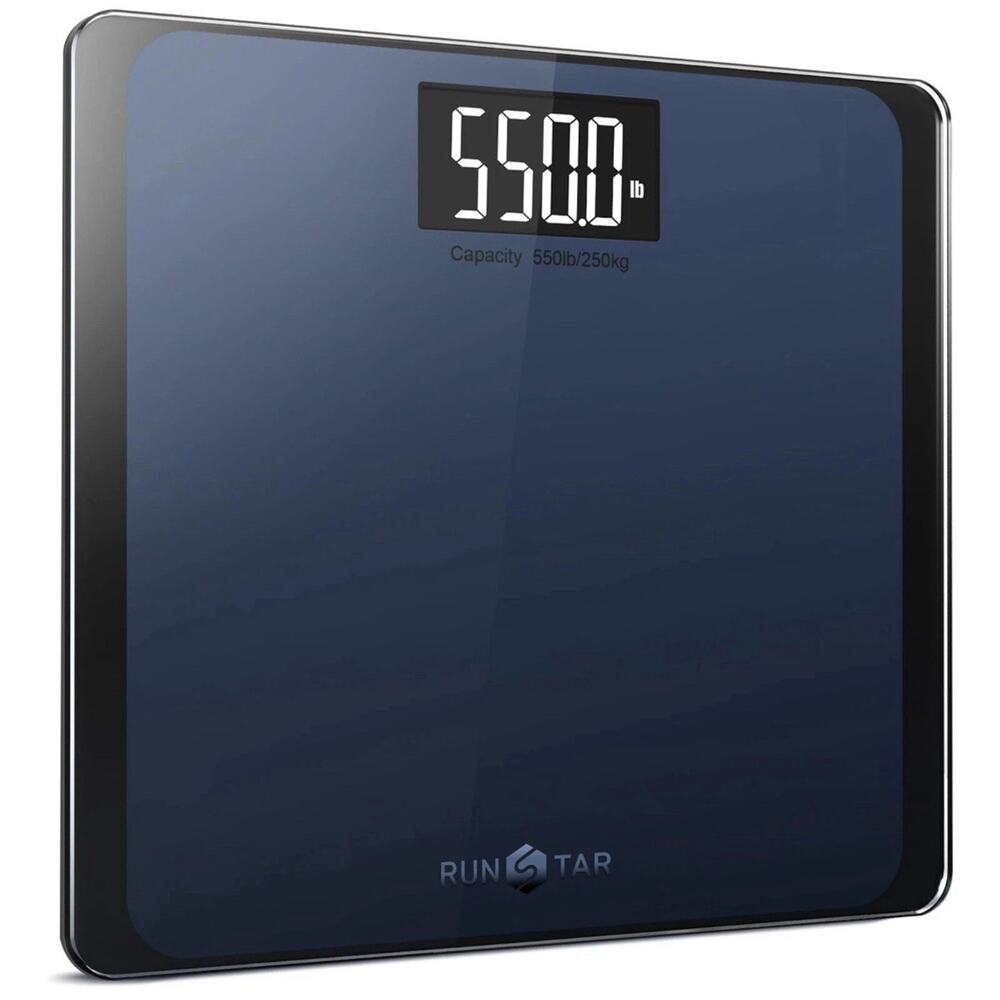 RunSTAR 550lb Bathroom Digital Scale for Body Weight W Ultra-Wide Platform READ